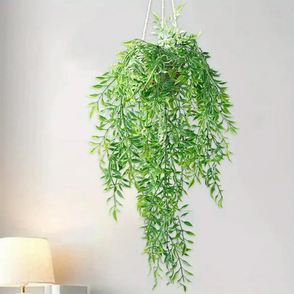 30in Artificial Hanging Plant, Simulated Rattan Christmas Wreath Decoration Wedding/party/indoor/outdoor Scene Decoration, Plant Decoration Home Fake Plastic Plant, Green