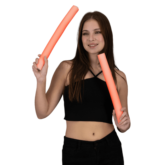 PartyGlowz BULK LED Foam Sticks- BRIGHT Light for DARK Night, LONG ...