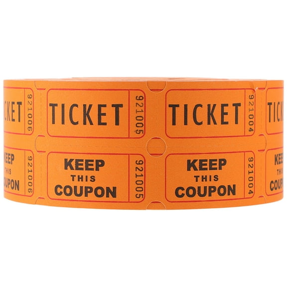 PartyKindom 1000Pcs Ticket Labels Paper Orange Tickets for Organizers
