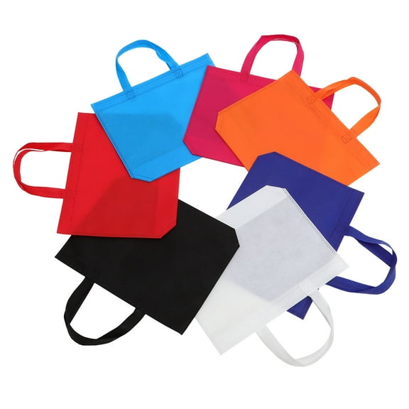 PartyKindom Reusable Non Woven Tote Bags 24 Pack In Mixed Colors Party Favor Bags Handles For Kids Adults