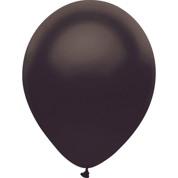 PartyMate 48718 Solid Color Latex Balloons, 100, Satin Black