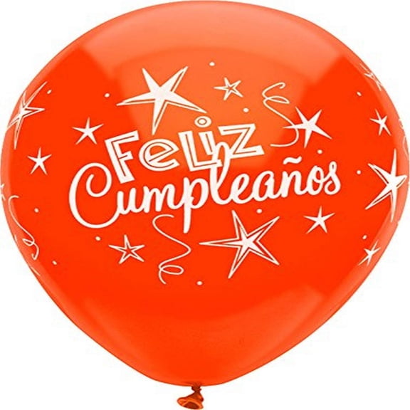 PartyMate Printed Latex Balloons, 8 CT, Feliz Cumpleanos