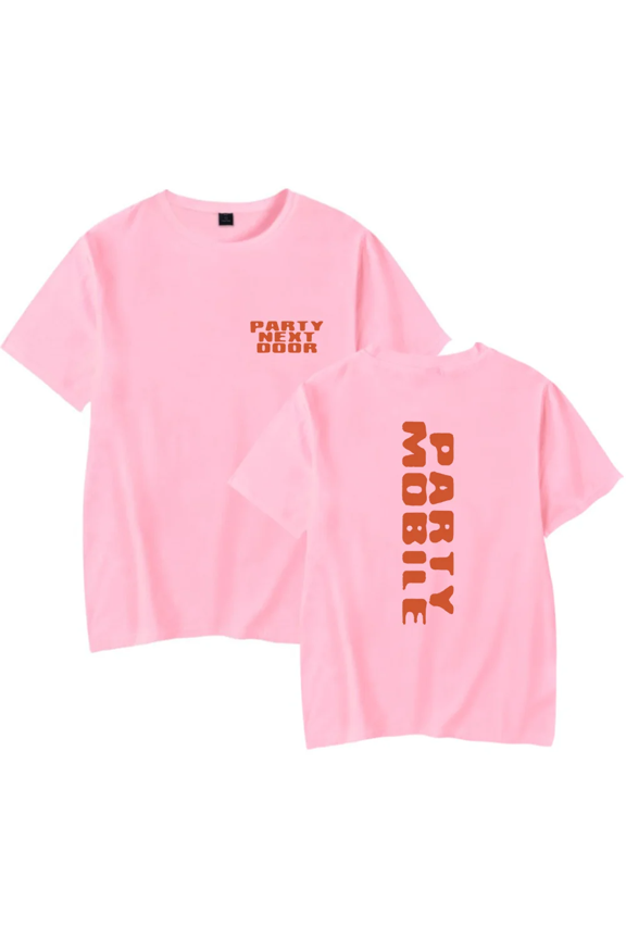 PartyNextDoor Merch PartyMobile Letters Patterns Men's and women's fashionable short sleeved T-shirt round neck street top