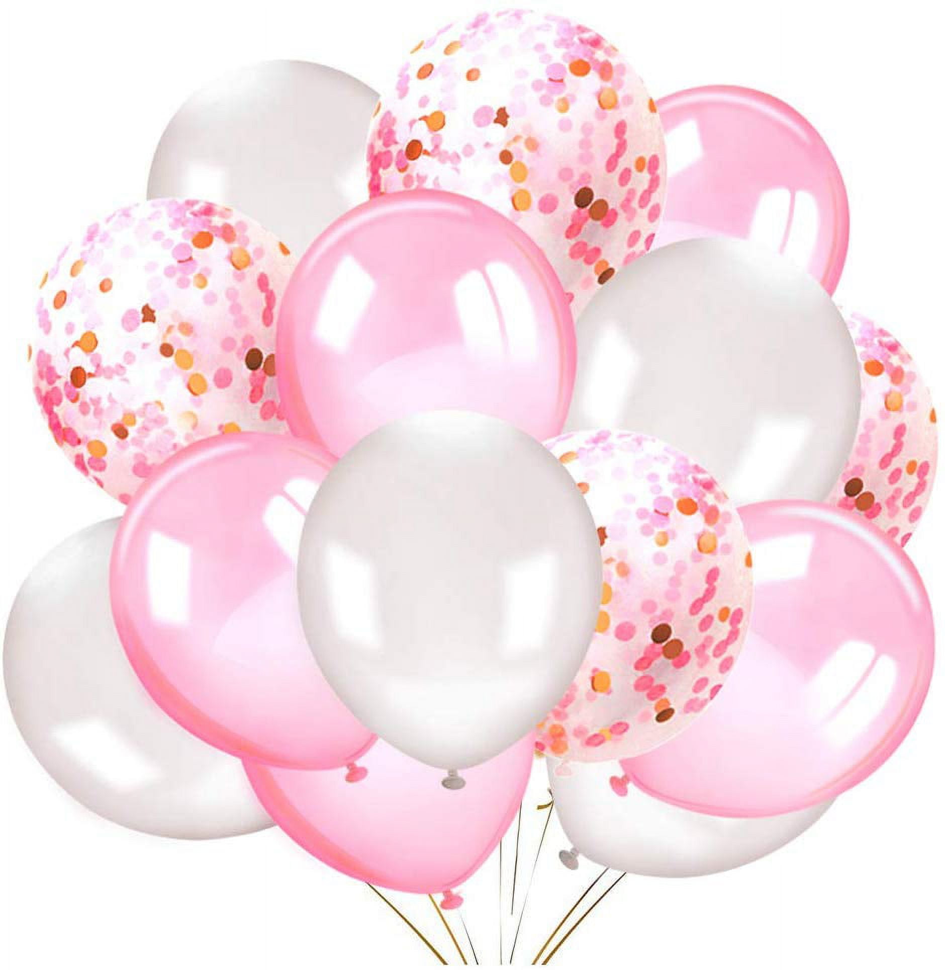 PartyPavillion Party Pink and White Confetti Balloon - Pink