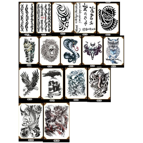 PartyPavillion Temporary Arm Tattoos - Black