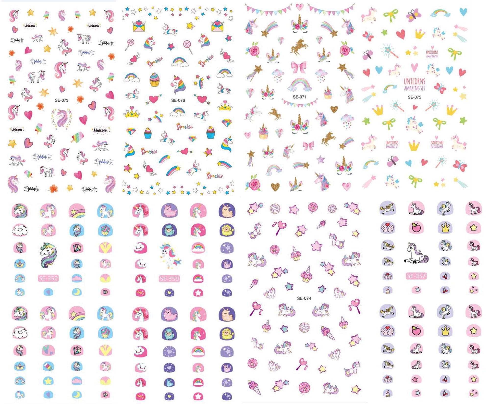 PartyPavillion Temporary Magical 3D Tattoos and Nail Stickers - Multicolor