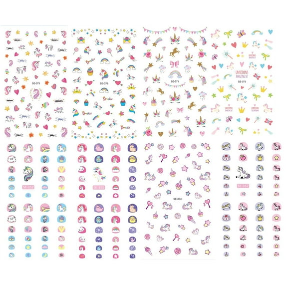 PartyPavillion Temporary Magical 3D Tattoos and Nail Stickers - Multicolor