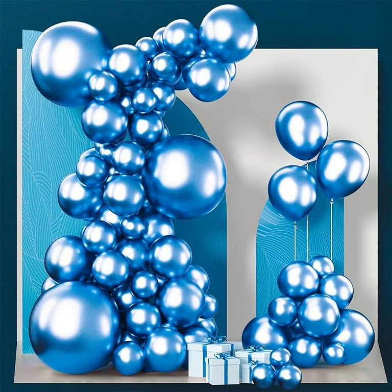 PartyWoo Metallic Blue Balloons, 100 pcs Blue Metallic Balloons Different  Sizes Pack of 18 Inch 12 Inch 10 Inch 5 Inch Metallic Balloons for Balloon  ...