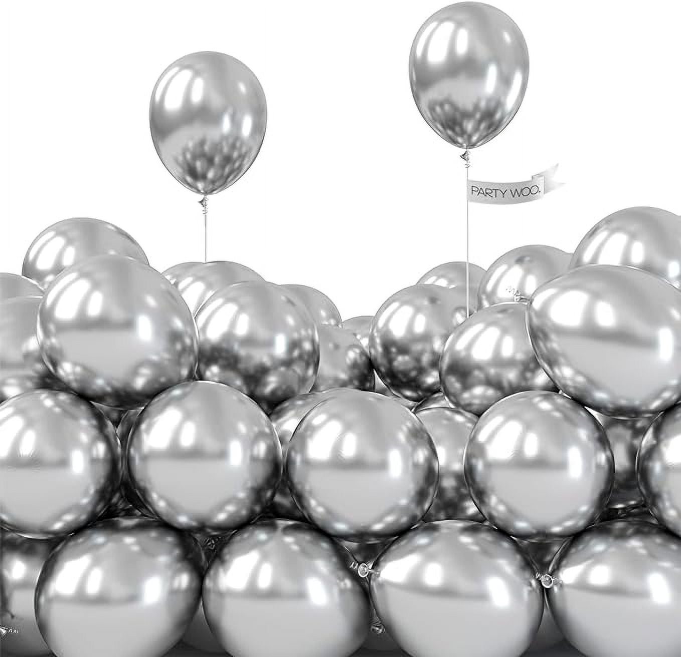 PartyWoo Metallic Silver Balloons, 120 pcs 5 Inch Silver Metallic Balloons,  Silver Balloons for Balloon Garland or Arch as Wedding Decorations,  Birthday Decorations, Party Decorations, Silver-G102 