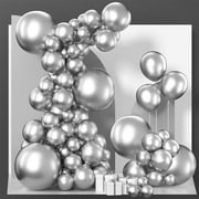 PartyWoo Metallic Silver Balloons, 140 pcs Silver Balloons Different Sizes Pack of 18 Inch 12 Inch 10 Inch 5 Inch for Balloon Garland Birthday Decorations, Party Decorations, Baby Shower Decorations
