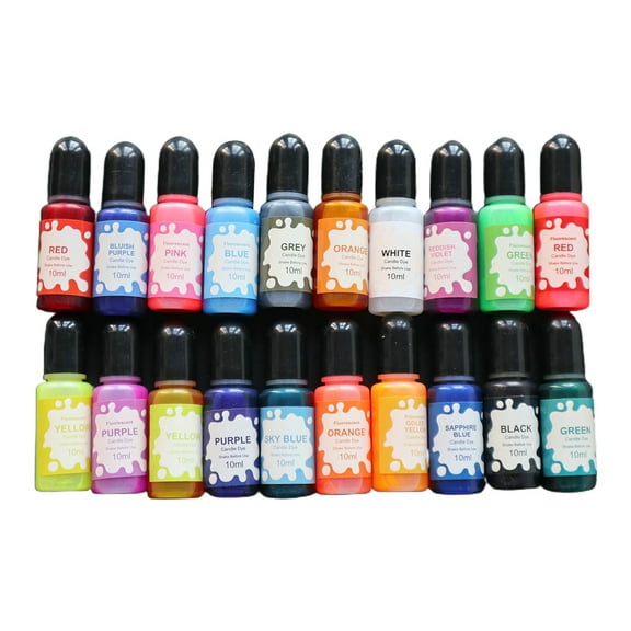 Partygee 20 Colors Art Ink Alcohol Resin Pigment Kit Ink Diffusion for UV Resin Coloring Liquid Resin Concentrated Colorant Dye