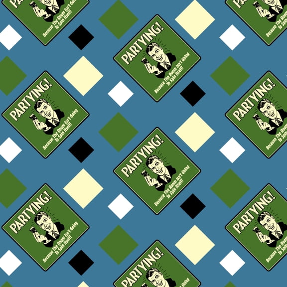 Partying Because Room Isn't Going to Spin Itself Funny Humor Premium Roll Gift Wrap Wrapping Paper