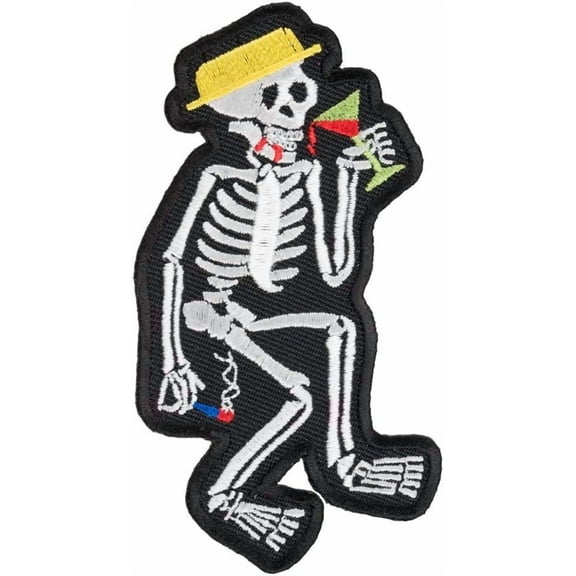 Partying Skeleton & Martini Patch, Skeleton Patches