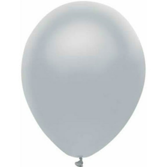 Partymate 10 Shinning Platinum Latex Balloons 12" Made In USA