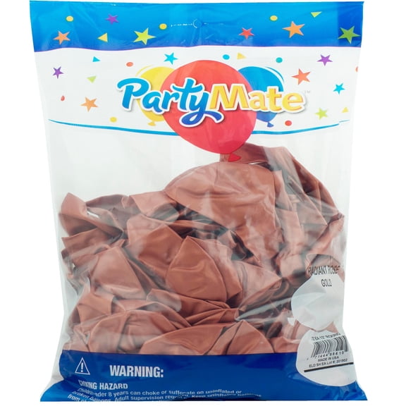 Partymate 72 Radiant Rose Gold Latex Balloons 11" Made In USA