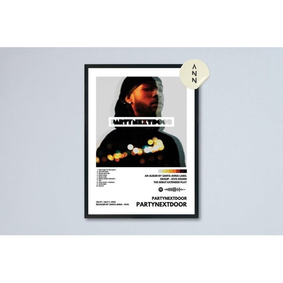 Partynextdoor Album Cover Poster, RNB Music Wall Art Print