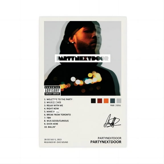 Partynextdoor Partynextdoor Music Album Cover Signed Limited Canvas Decor Sports Landscape Unframed 16x24inch(40x60cm)