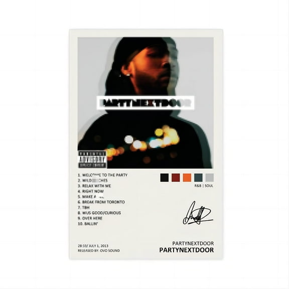 Partynextdoor Partynextdoor Music Album Cover Signed Limited Poster Canvas Poster Bedroom Decor Sports Landscape Office Room Decor Gift