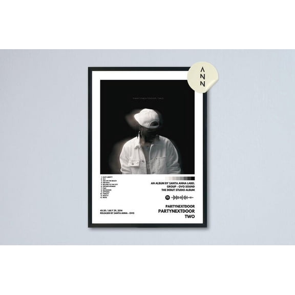 Partynextdoor Two Album Cover Poster, RNB Music Wall Art Print