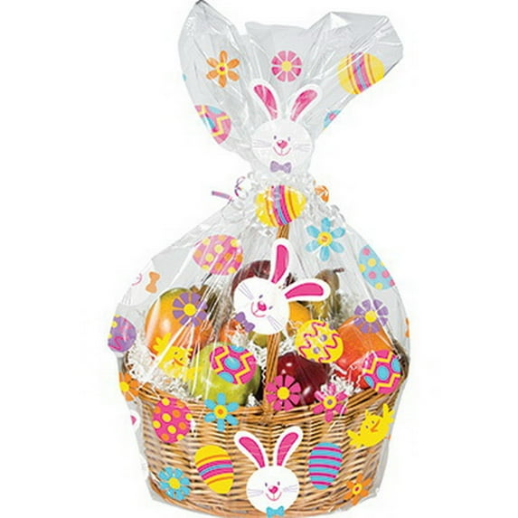 Partypro 328291 Bunny-Eggs Cello Basket Bag