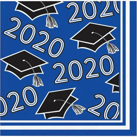 Partypro 343304 2020 Grad Blue Beverage Napkin