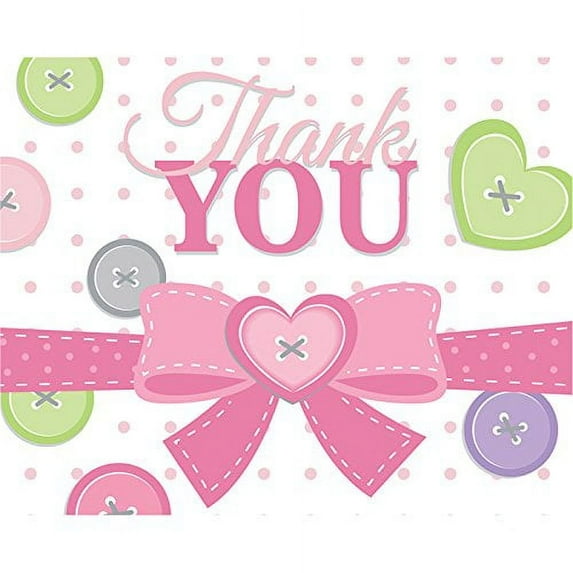 Partypro 891560 Cute As A Button-Girl Thank You