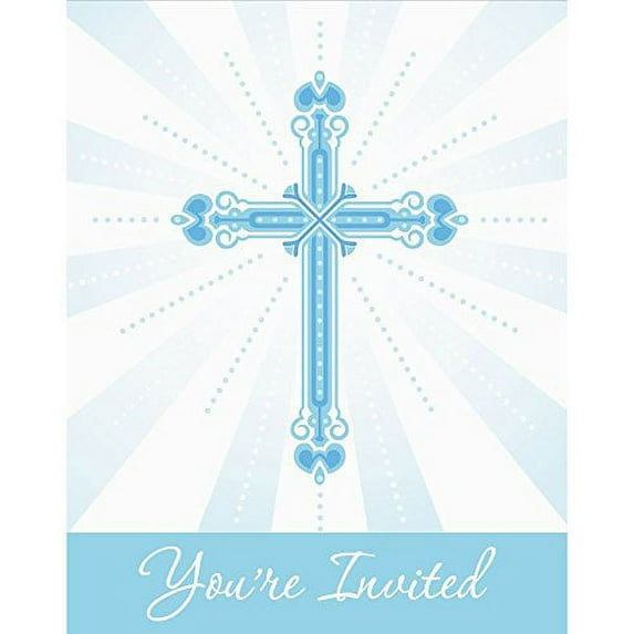 Partypro 892223B Blue Blessings Invitation