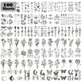 Partywind 100 Sheets Temporary Tattoos for Women Adult, 420 Mixed