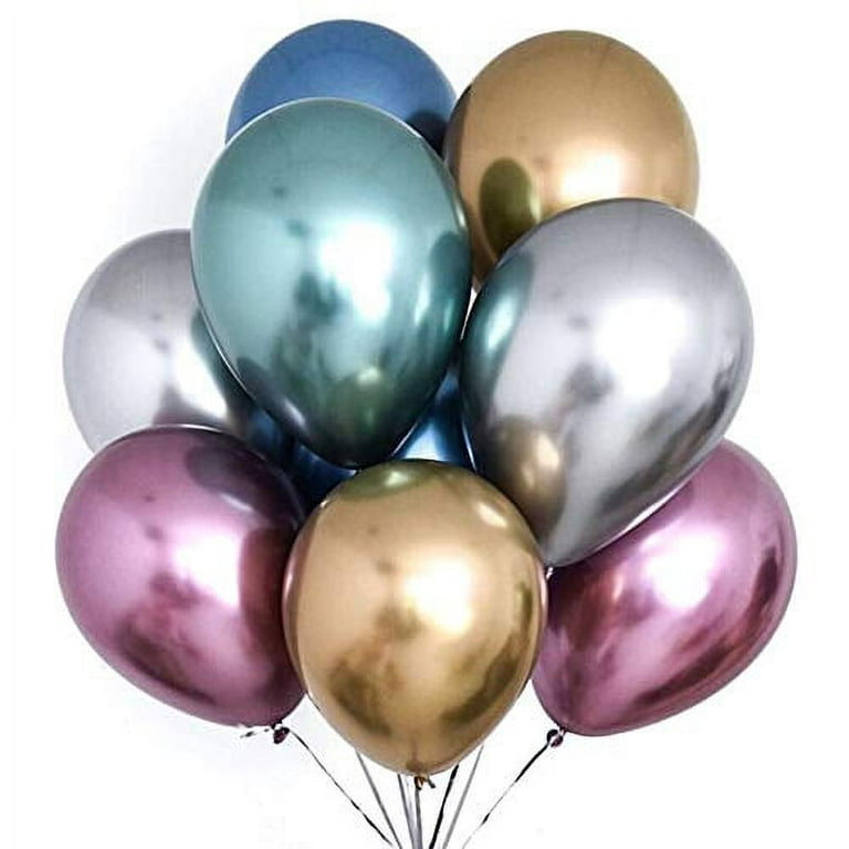 PartyWoo Metallic Light Blue Balloons, 50 pcs 12 Inch Light Blue Metallic  Balloons, Metallic Balloons for