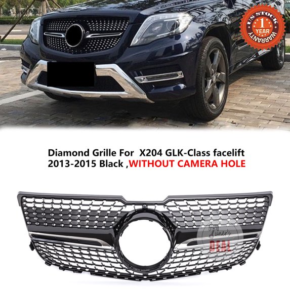 Partzer Diamond Upper Grille Grill assembly for 2013-2015 Mercedes Benz X204 GLK 250 350 Black