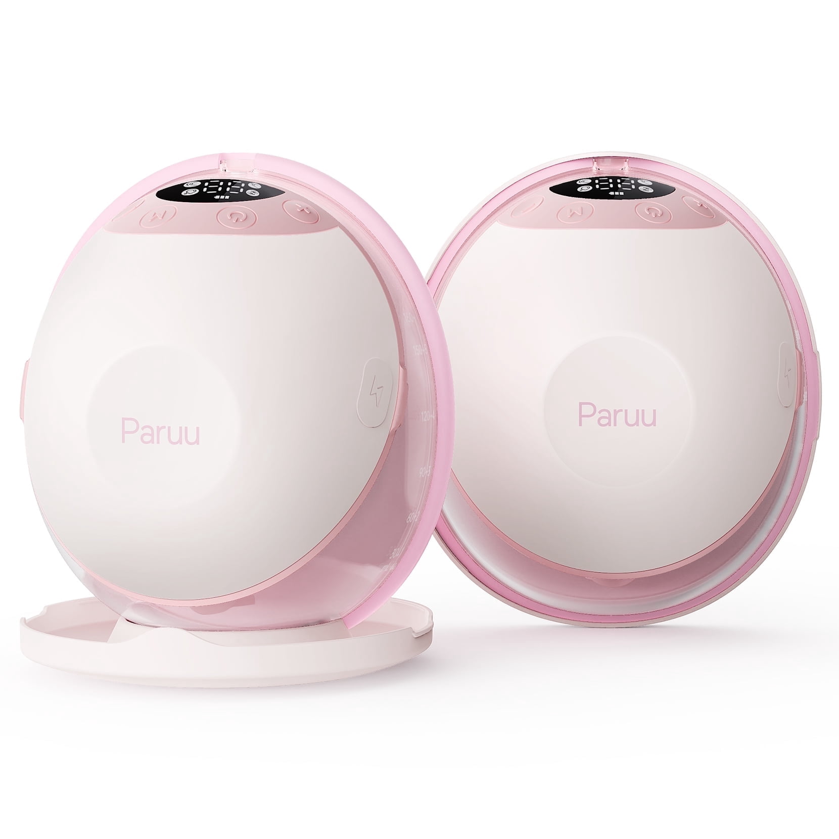 Paruu P20 Electric Breast Pump Hands Free, 4 Modes & 12 Levels Suction with 19/21/24mm Double-Sealed Flange/Insert, Wearable & Portable, 1 Pack