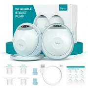 Paruu P20 Electric Breast Pump Hands Free, 4 Modes & 12 Levels Suction with 19/21/24mm Double-Sealed Flange/Insert, Wearable & Portable, 2 Pack