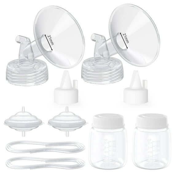 Paruu Pump Parts Compatible with Spectra S1/S2/9 Plus, Not Original Accessories, Full Set Replacements Include 21mm Flanges, Valves, Backflow Protectors (Duckbills Included), Tubings and Bottles