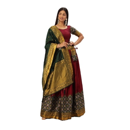 Parvdi Indian Traditional Party Wear Dress for Women Ethnic Wear Fully Stitched Lehenga Choli Set With Dupatta