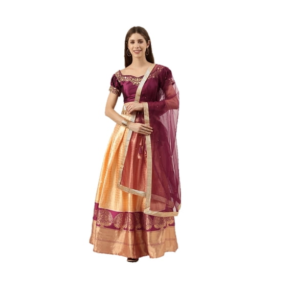 Parvdi Lehenga Choli For Women Indian Readymade Party Wear Art Silk Stitched Lehenga & Stitched Blouse With Dupatta