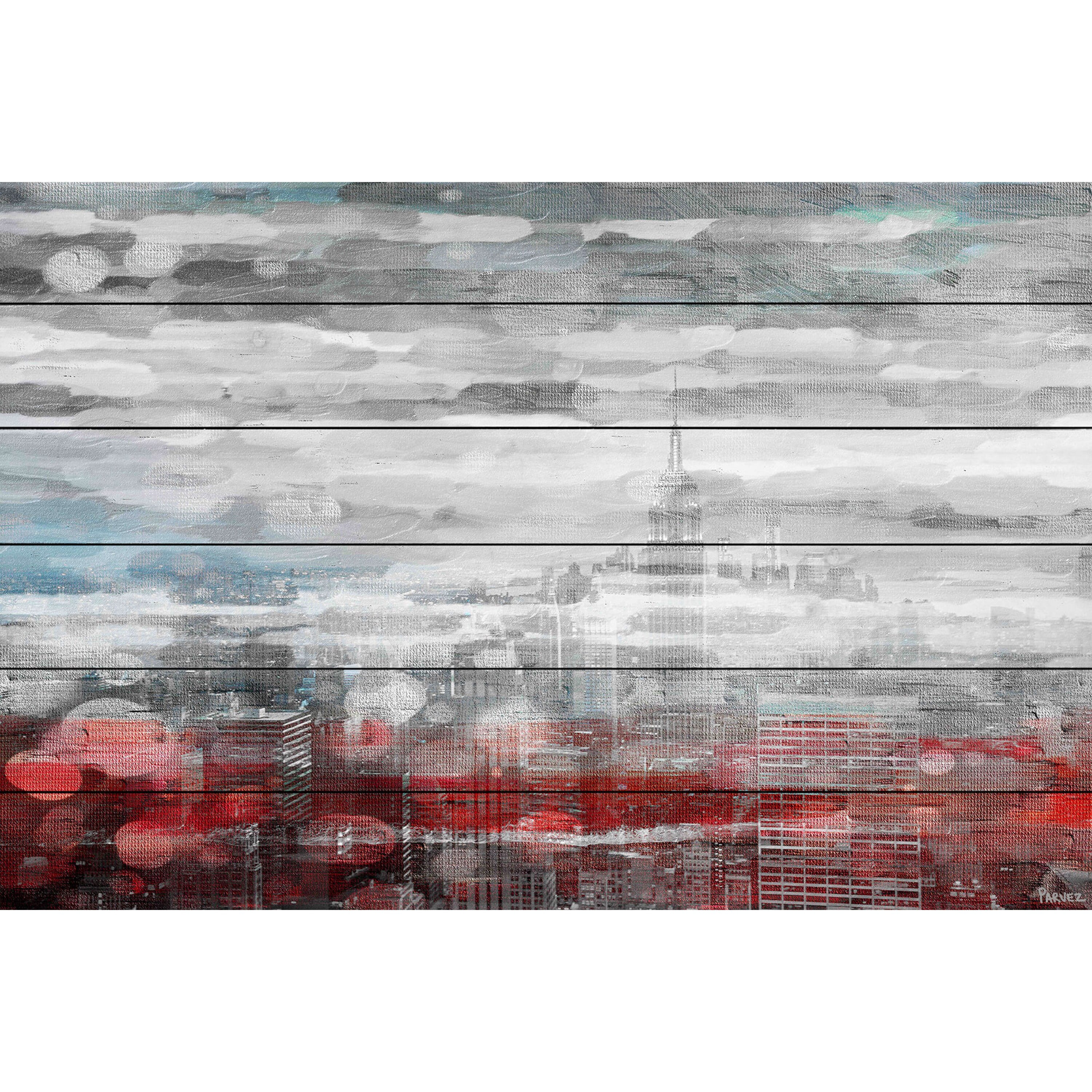 Parvez Taj "Aerial Vision" Print on White Wood