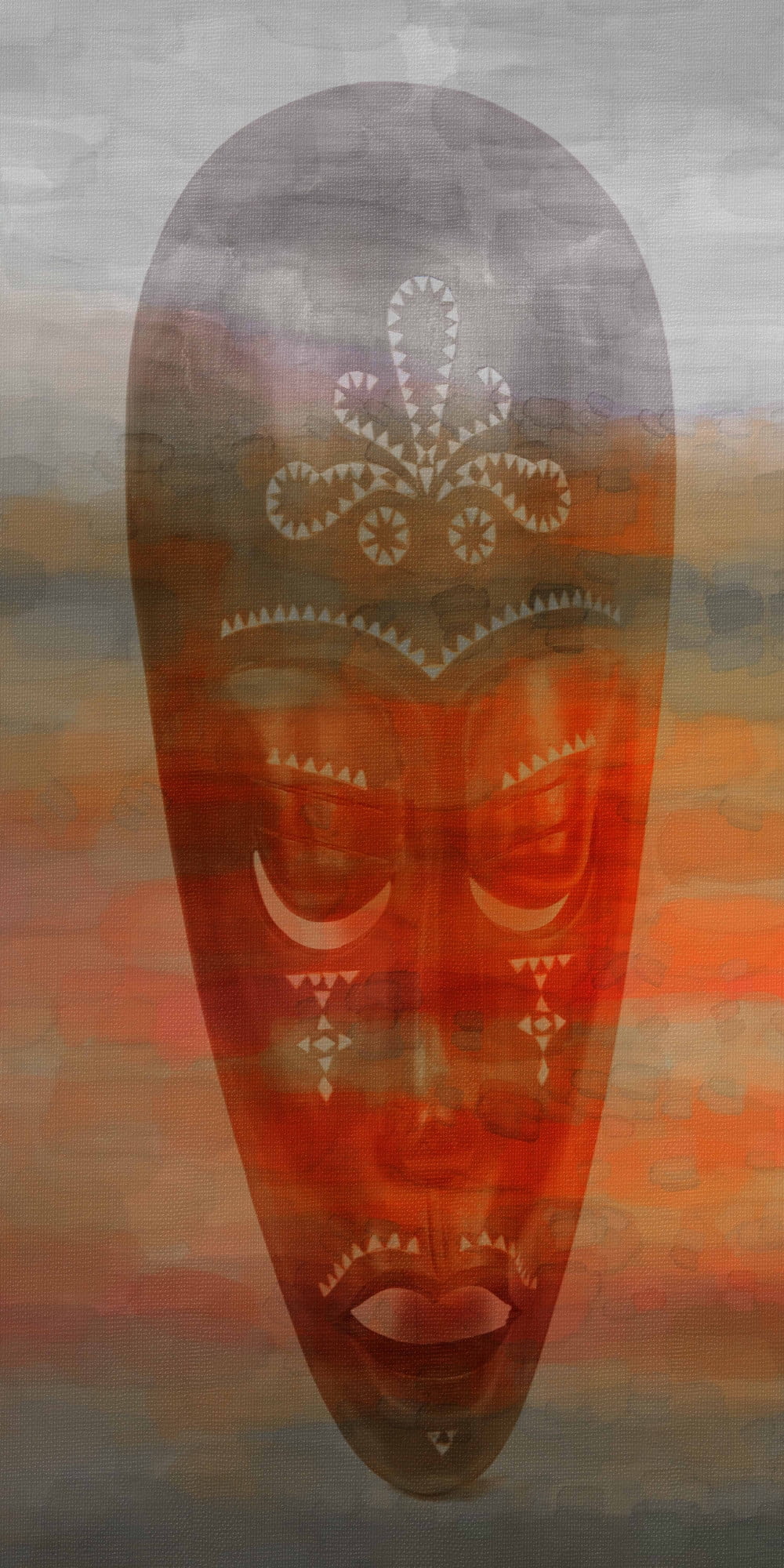 Parvez Taj "African Mask" Print on Canvas