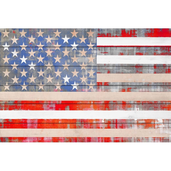Parvez Taj American Dream White Wood Wall Art, 24" x 36"