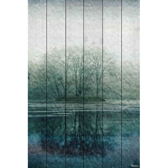 Parvez Taj Apple Lake Art Print on White Pine Wood