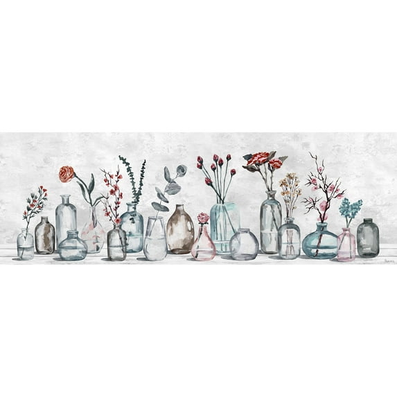 Parvez Taj Assorted Flowers in Glass Painting Print on Wrapped Canvas