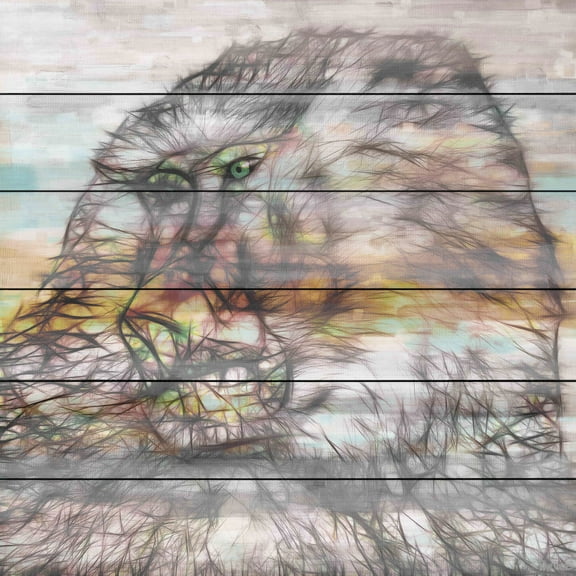 Parvez Taj Baboon Print On White Wood Wood Art Printed On White Wood