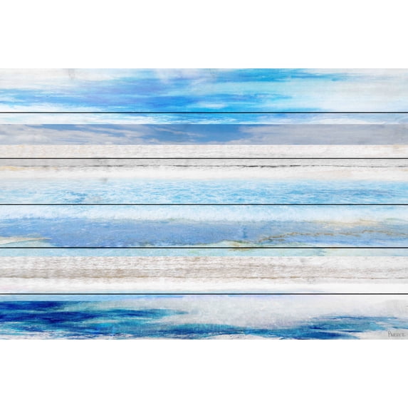 Parvez Taj "Baia Azul" Print on White Wood