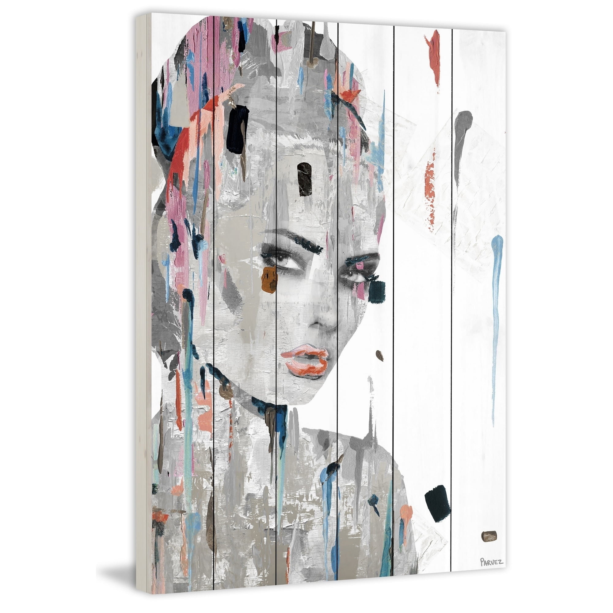 Parvez Taj Beauty Stare Down White Wood Wall Art