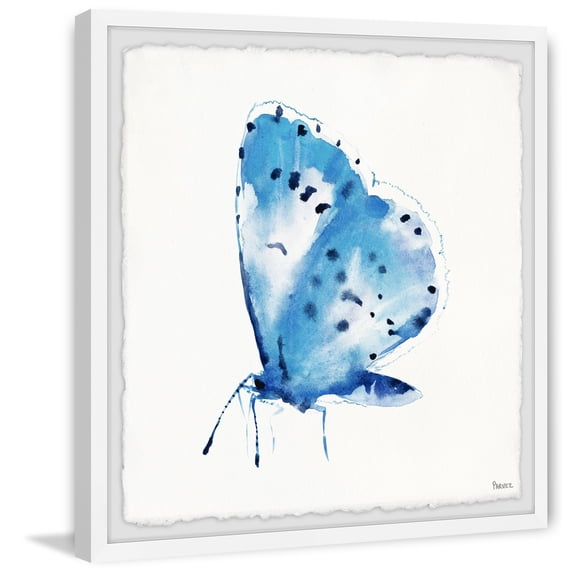 Parvez Taj "Big Blue Butterfly" Framed Painting Print