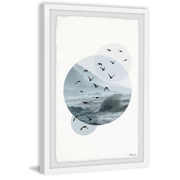 Parvez Taj "Bird Waves" Framed Painting Print