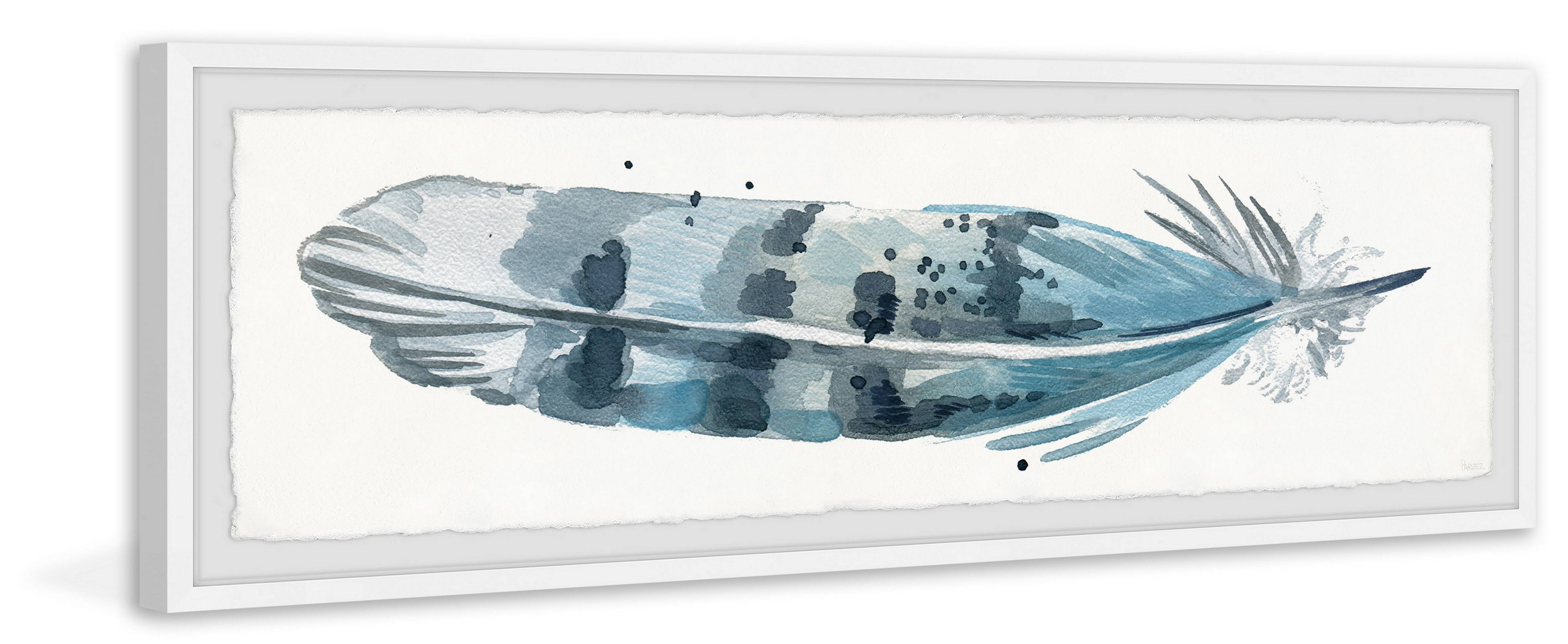 Parvez Taj Bird's Feather Framed Wall Art, 15" x 45"