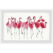Parvez Taj Blhing Flamingos Framed Wall Art