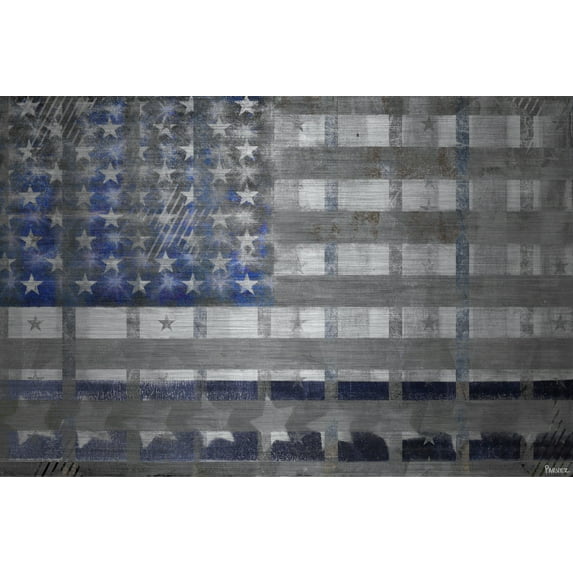 Parvez Taj "Blue America" Print on Brushed Aluminum