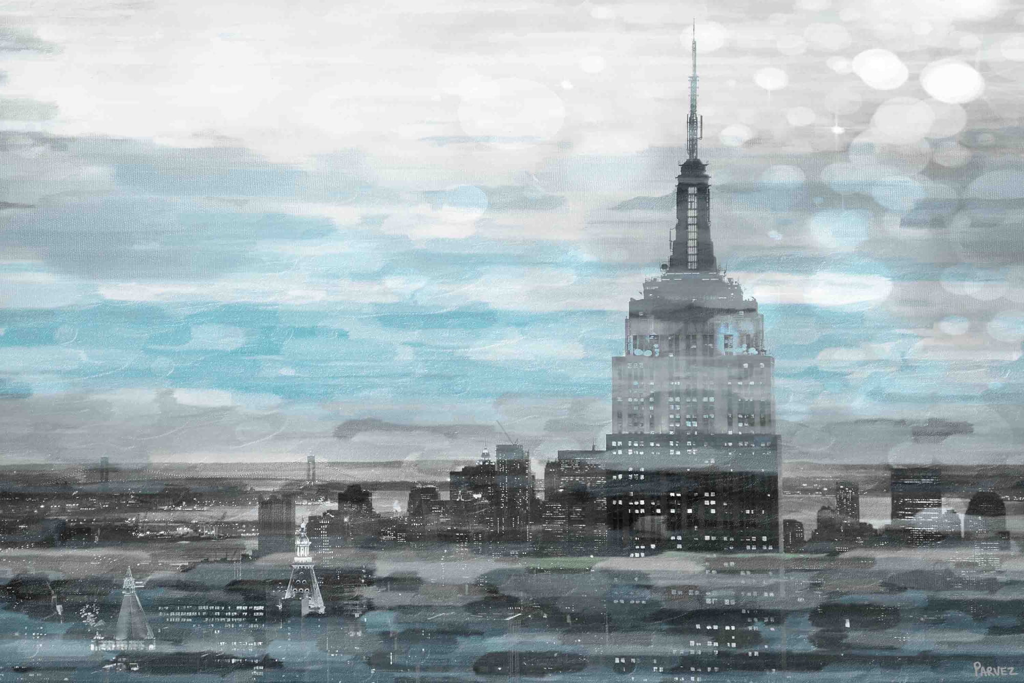 Parvez Taj "Blue City Hues" Print on Canvas