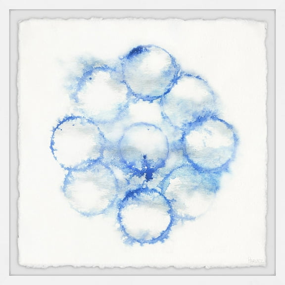 Parvez Taj Blue Fire Rings Framed Wall Art